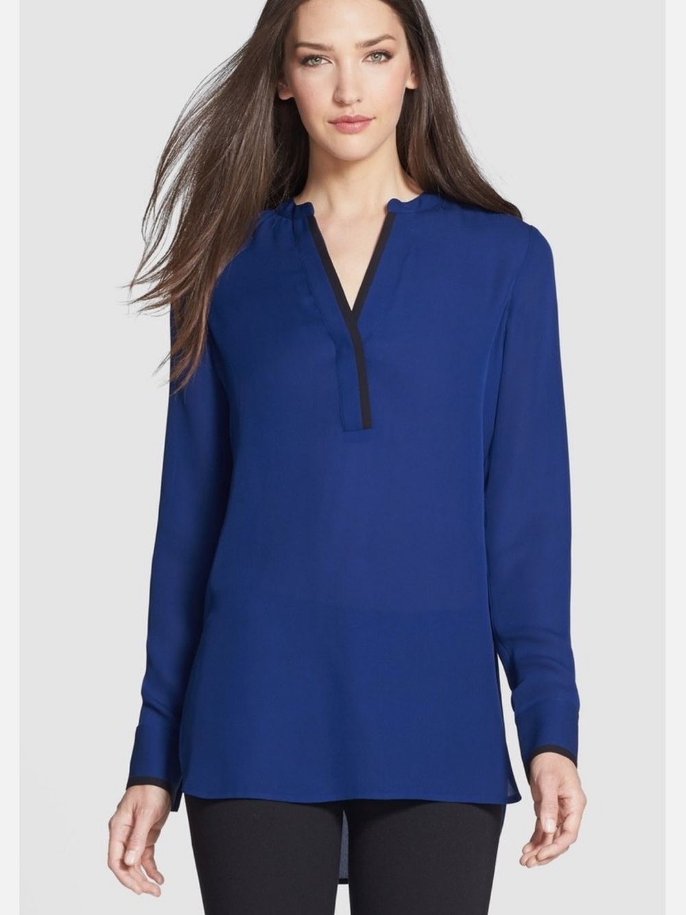 Vince blue and black blouse